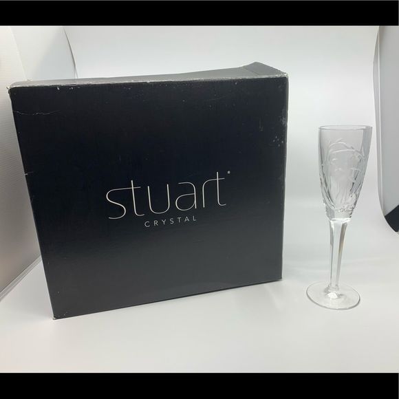 Stuart Crystal Cascade Champagne Glasses Set Of 7 - Picture 1 of 9